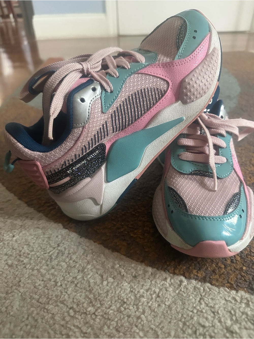 Kids Pink&Teal- Puma - size 4C